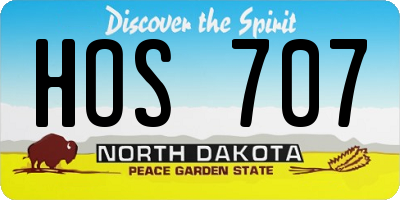 ND license plate HOS707