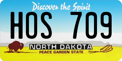 ND license plate HOS709