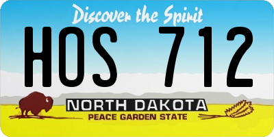 ND license plate HOS712