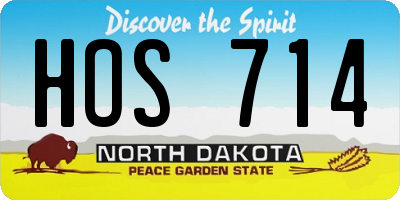ND license plate HOS714