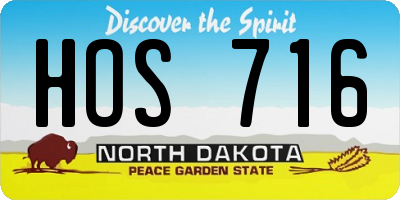 ND license plate HOS716