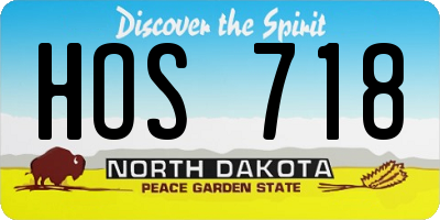 ND license plate HOS718
