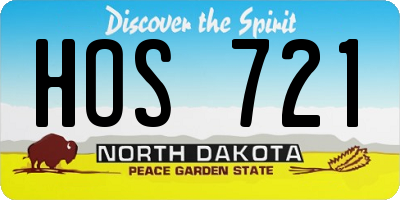 ND license plate HOS721