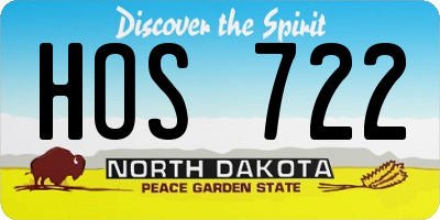 ND license plate HOS722