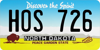 ND license plate HOS726