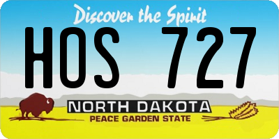 ND license plate HOS727