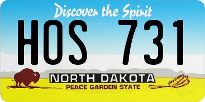ND license plate HOS731