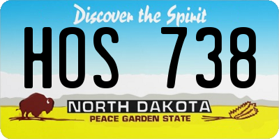 ND license plate HOS738