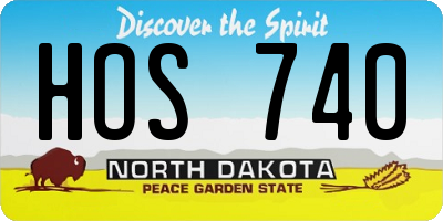 ND license plate HOS740