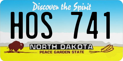 ND license plate HOS741