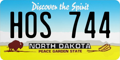 ND license plate HOS744