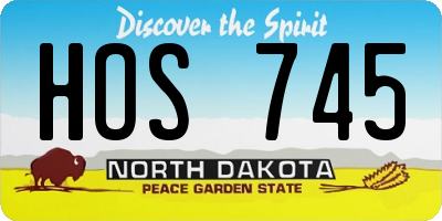 ND license plate HOS745