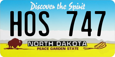ND license plate HOS747