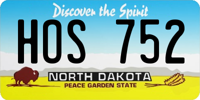 ND license plate HOS752