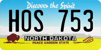 ND license plate HOS753