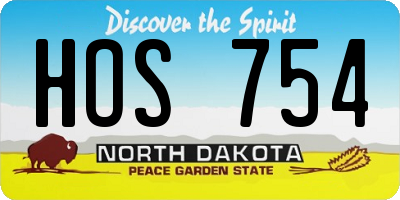 ND license plate HOS754