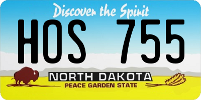 ND license plate HOS755
