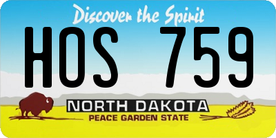 ND license plate HOS759