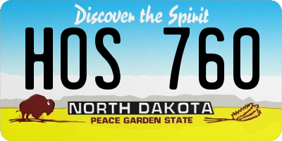 ND license plate HOS760