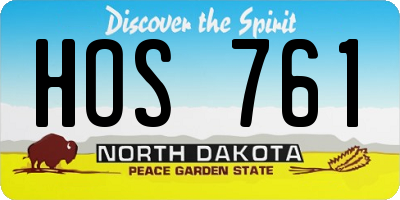 ND license plate HOS761