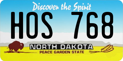ND license plate HOS768
