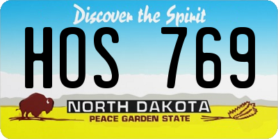 ND license plate HOS769