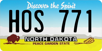 ND license plate HOS771
