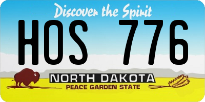 ND license plate HOS776
