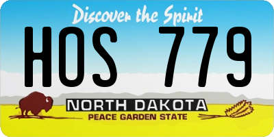 ND license plate HOS779