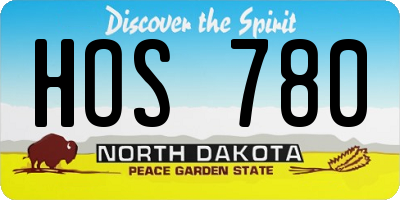 ND license plate HOS780