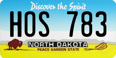 ND license plate HOS783