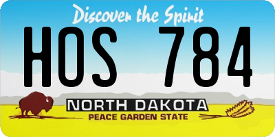 ND license plate HOS784