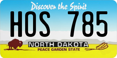 ND license plate HOS785