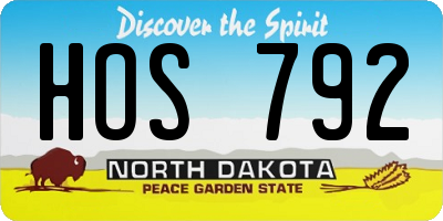 ND license plate HOS792