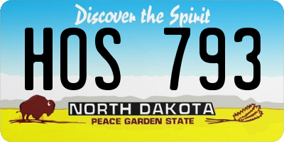 ND license plate HOS793