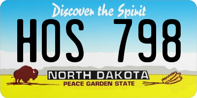 ND license plate HOS798