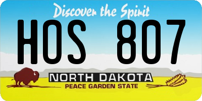 ND license plate HOS807