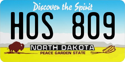 ND license plate HOS809