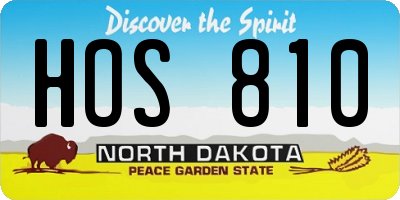 ND license plate HOS810