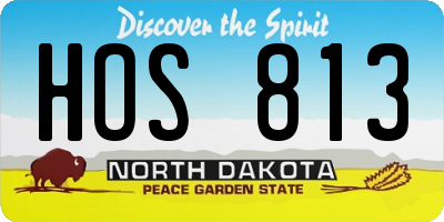 ND license plate HOS813