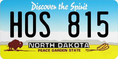 ND license plate HOS815