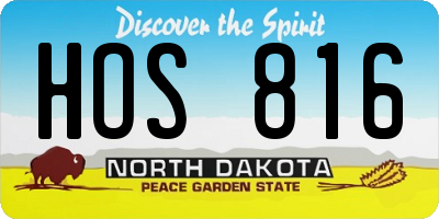 ND license plate HOS816