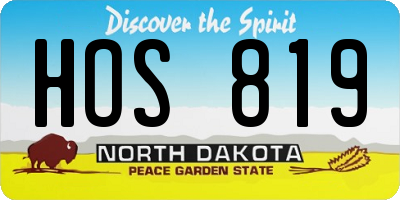 ND license plate HOS819