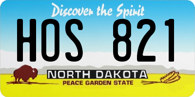 ND license plate HOS821