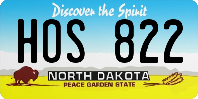 ND license plate HOS822