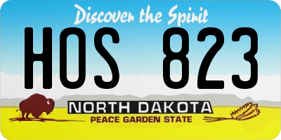 ND license plate HOS823