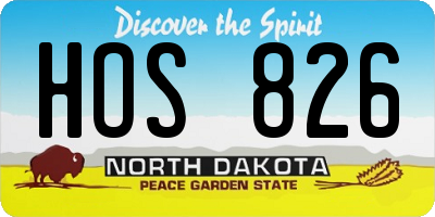 ND license plate HOS826