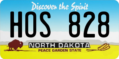 ND license plate HOS828
