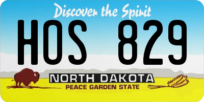 ND license plate HOS829
