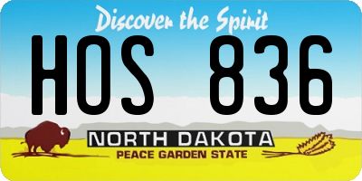 ND license plate HOS836